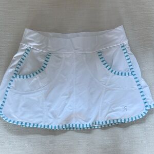 White and Blue Women's Mini Skirt